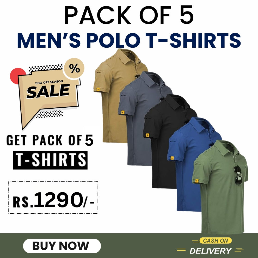 Pack of 5 Premium Polo T Shirts