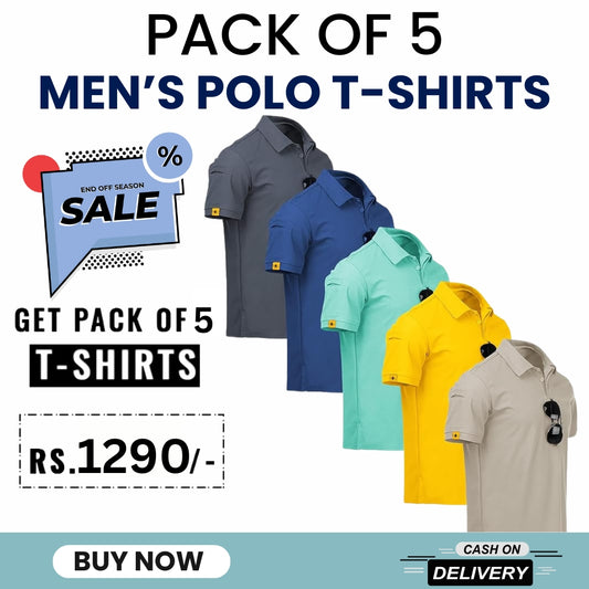 Pack of 5 Premium Polo T Shirts