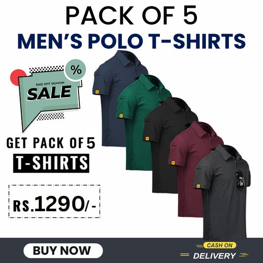 Pack of 5 Premium Polo T Shirts