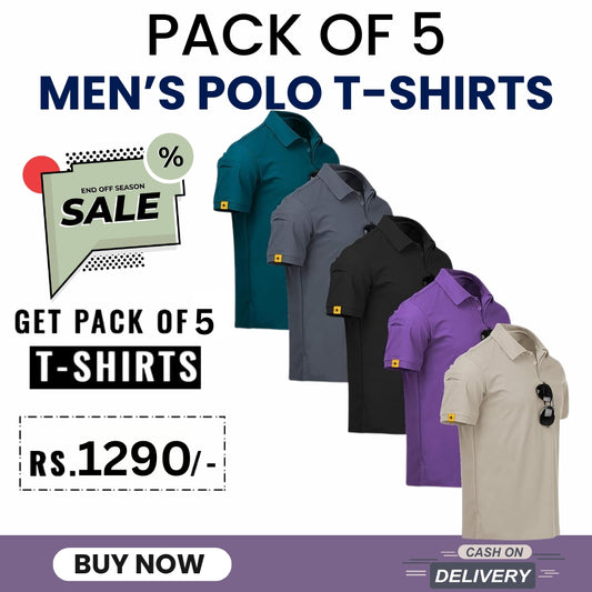 Pack of 5 Premium Polo T Shirts