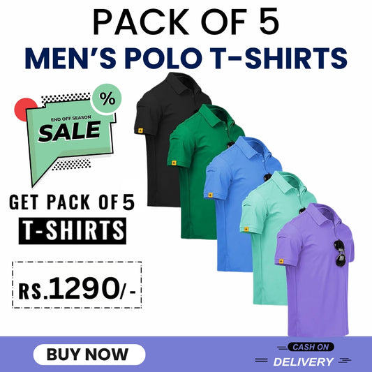 Pack of 5 Premium Polo T Shirts
