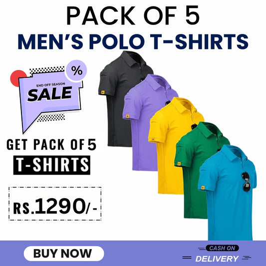 Pack of 5 Premium Polo T Shirts
