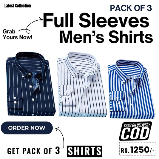 Pack of 3 Premium Full Sleeves Shirts
