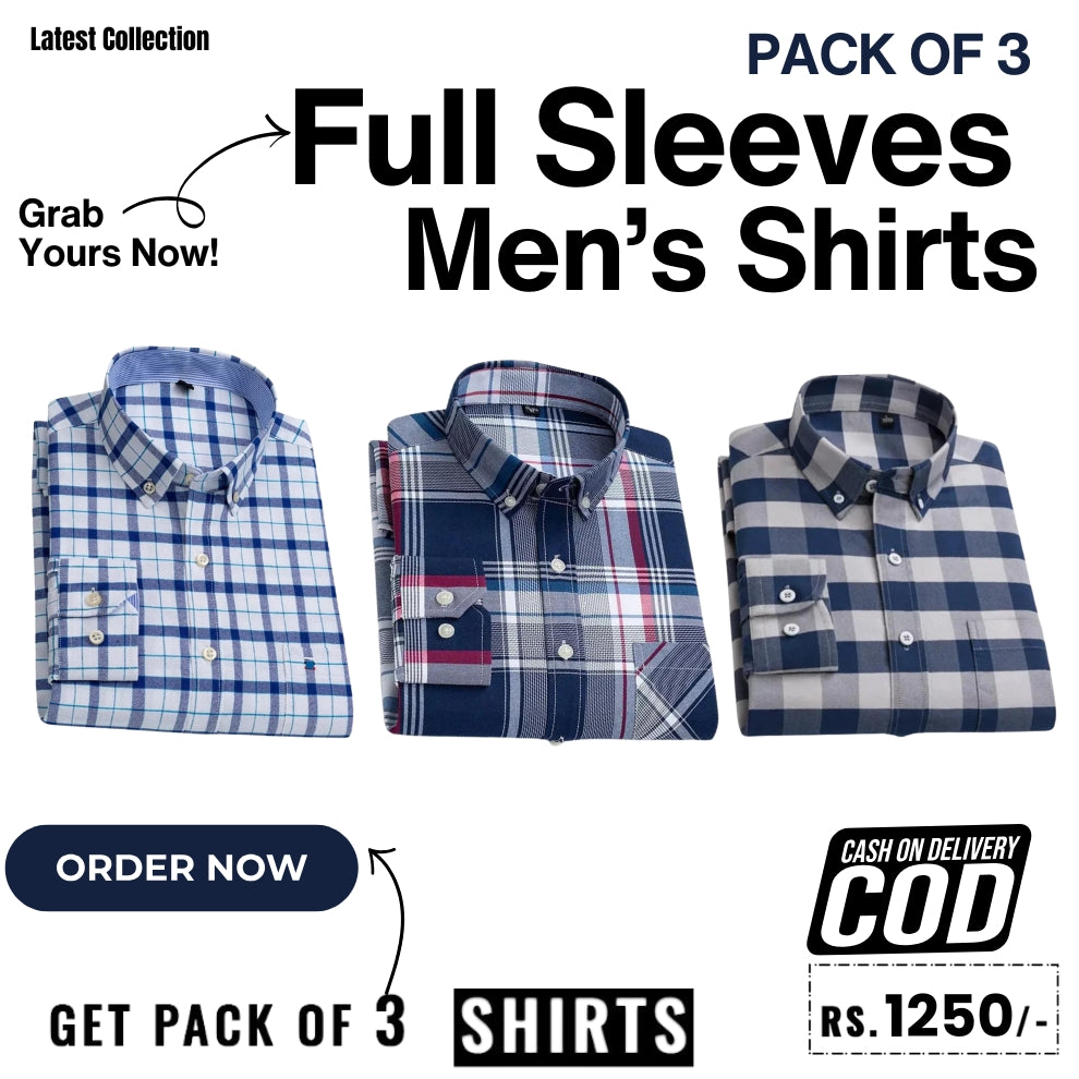 Pack of 3 Premium Full Sleeves Shirts
