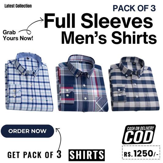 Pack of 3 Premium Full Sleeves Shirts