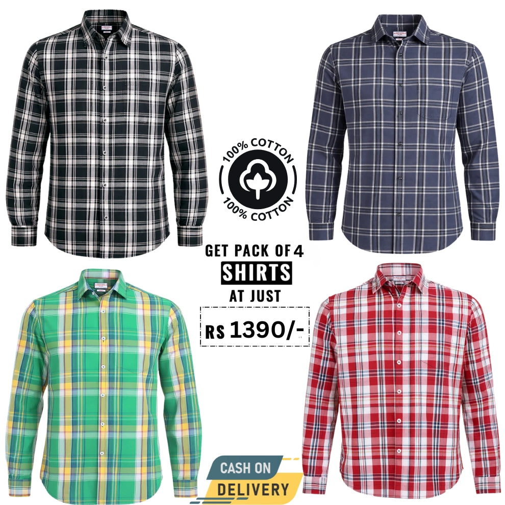Pack of 4  Full Sleeves Shirts