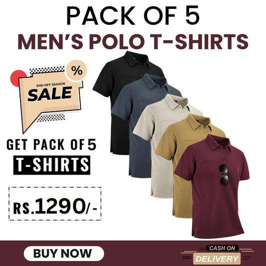 Pack of 5 Premium Polo T Shirts