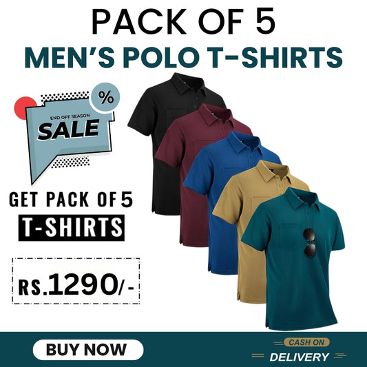 Pack of 5 Premium Polo T Shirts